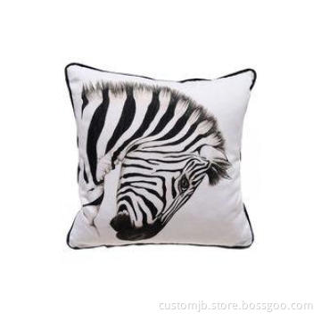 18" Zebra Print Decorative Pillow Fabric , 100% Cotton Fibe